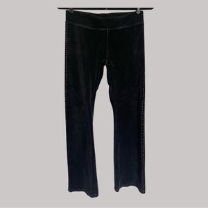 Express Black, Beaded/rhinestone, Velvet, cotton, Flare, Track Pants
